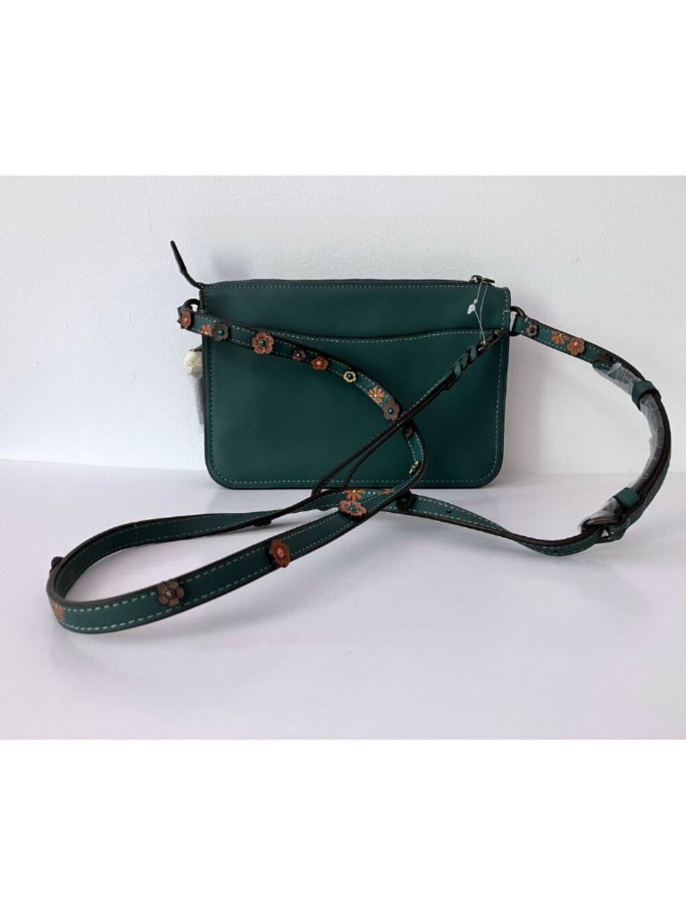 Coach 1941 Tea Rose Soho Crossbody Bag Pewter Dark Turquoise - Picture 2 of 8